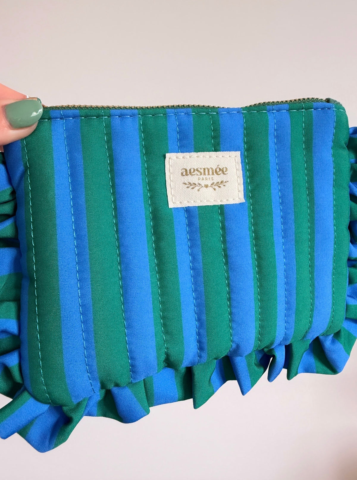 Pochette à rayure💙💚