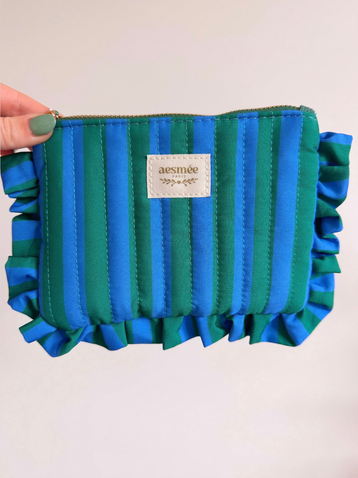 Pochette à rayure💙💚